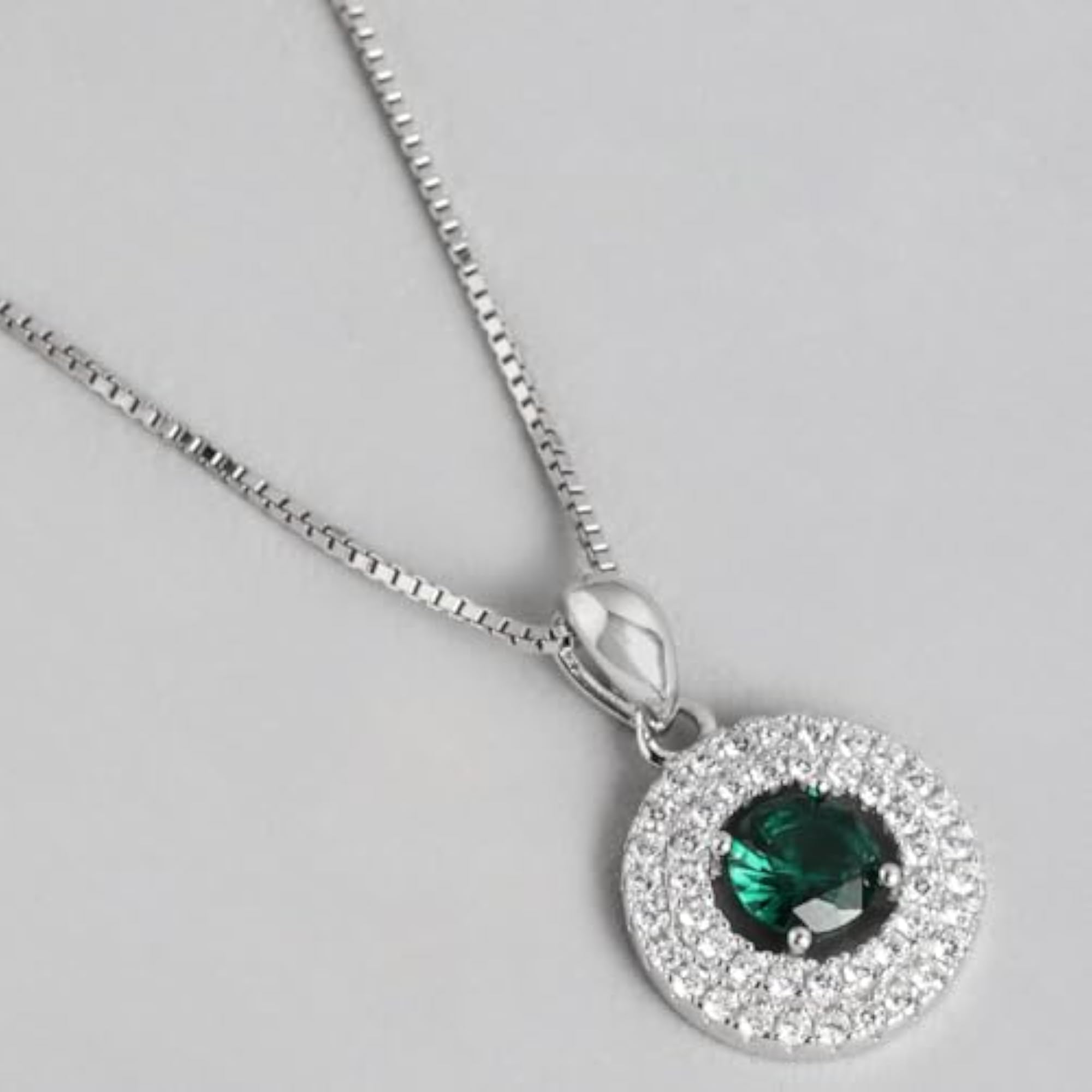 925 Sterling Silver CZ Studded Rhodium Plated Jewelry Set